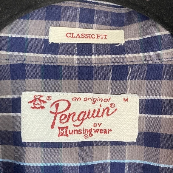 Original Penguin Classic Fit Button Up Check Shirt Sz Medium Long Sleeve - Picture 5 of 7
